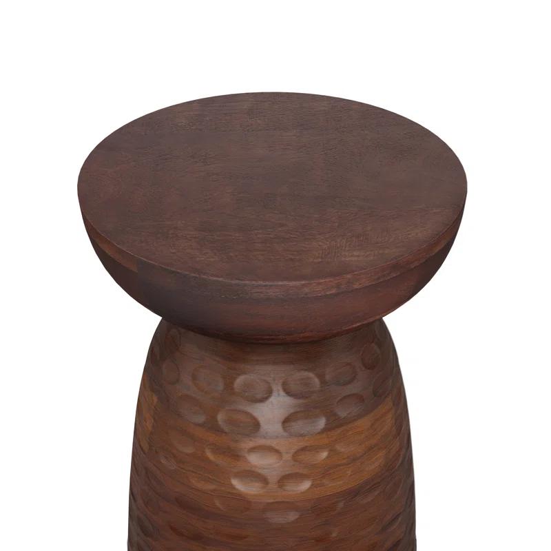 Simpli Home Boyd Solid Mango Wood Pedestal Accent End Table