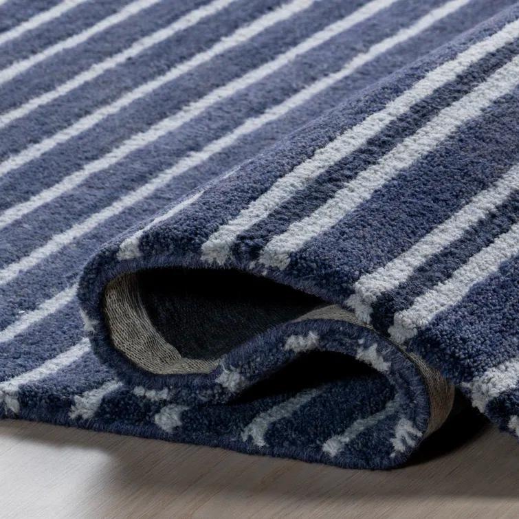 Breakwater Bay Pacific Striped Wool Area Rug