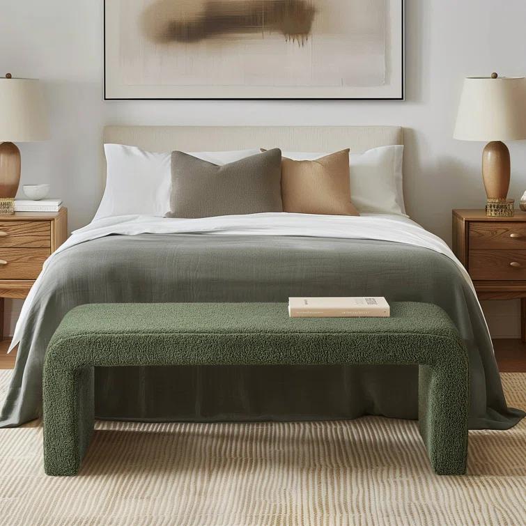 Everly Quinn Steve Boucle Waterfall Bench