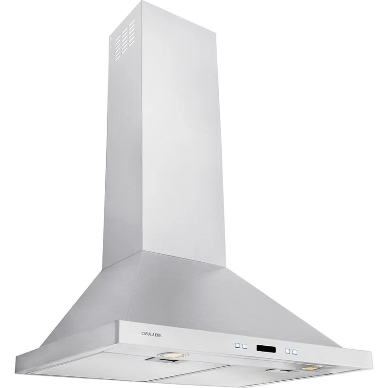 Cavaliere CAVALIERE 30" inch 462 CFM Convertible Digital Wall Mount Range Hood Included Charcoal Filter in Stainless Steel SV218B2-30