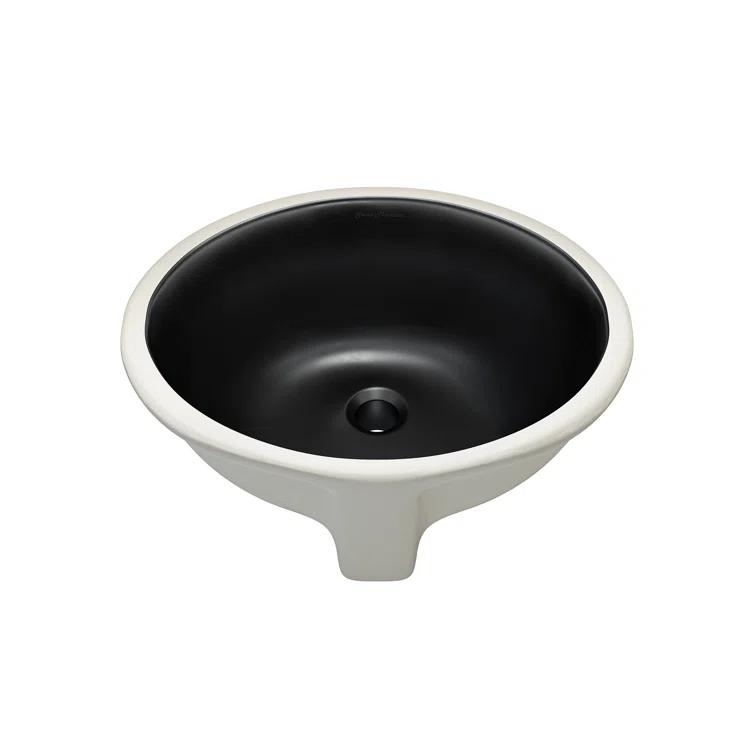Swiss Madison Monaco 19" Ceramic Undermount Bathroom Sink In Matte Black SM-UM621MB