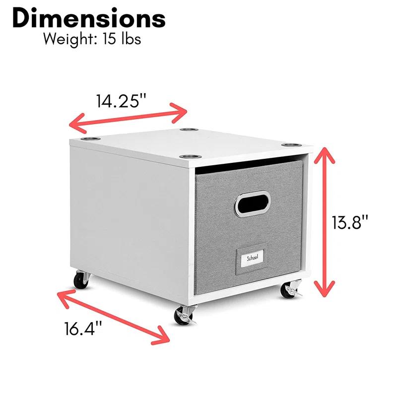 BirdRock Home 14.25'' Wide Mobile File Cabinet