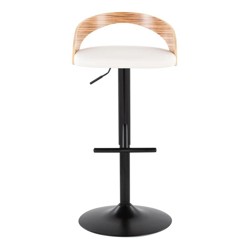 Grotto Swivel Upholstered Adjustable Height Counter Stool with Metal Frame (Set of 2)