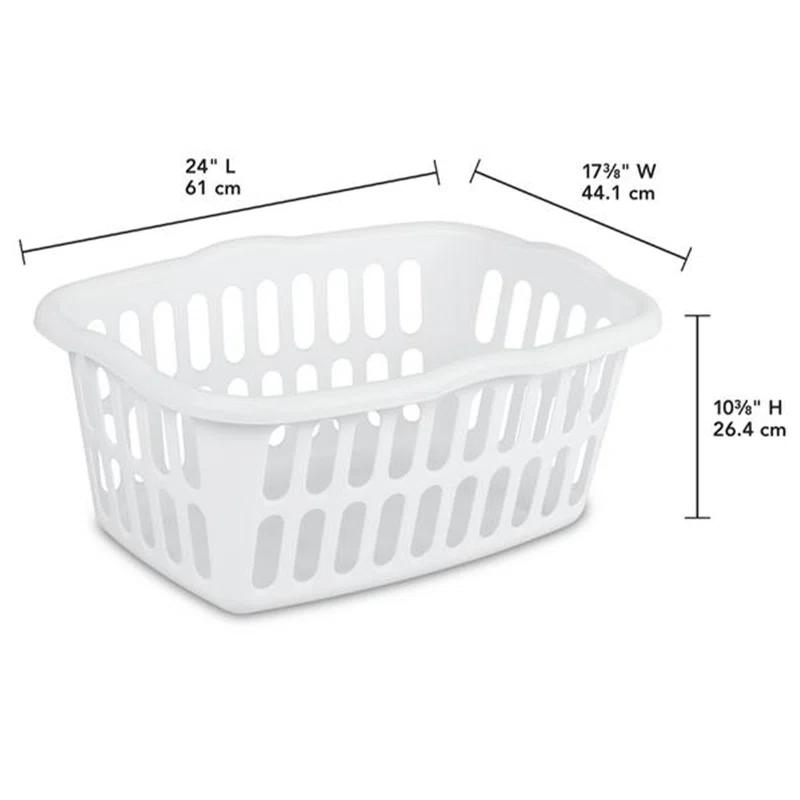 Sterilite Sterilite 1.5 Bu Rectangular Laundry Basket, Classic Design to Carry Clothes to Laundry Room (Set of 12)