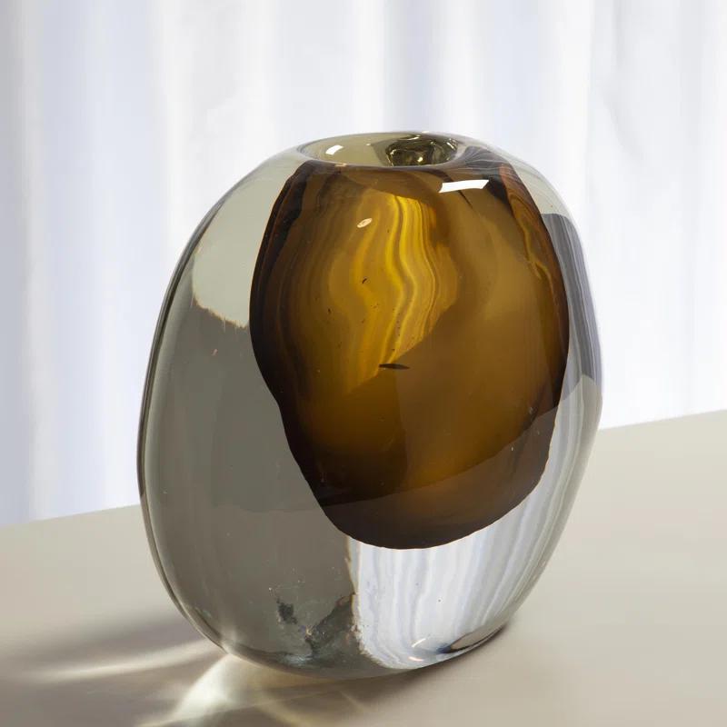 Offset Round Vase-Moss Green