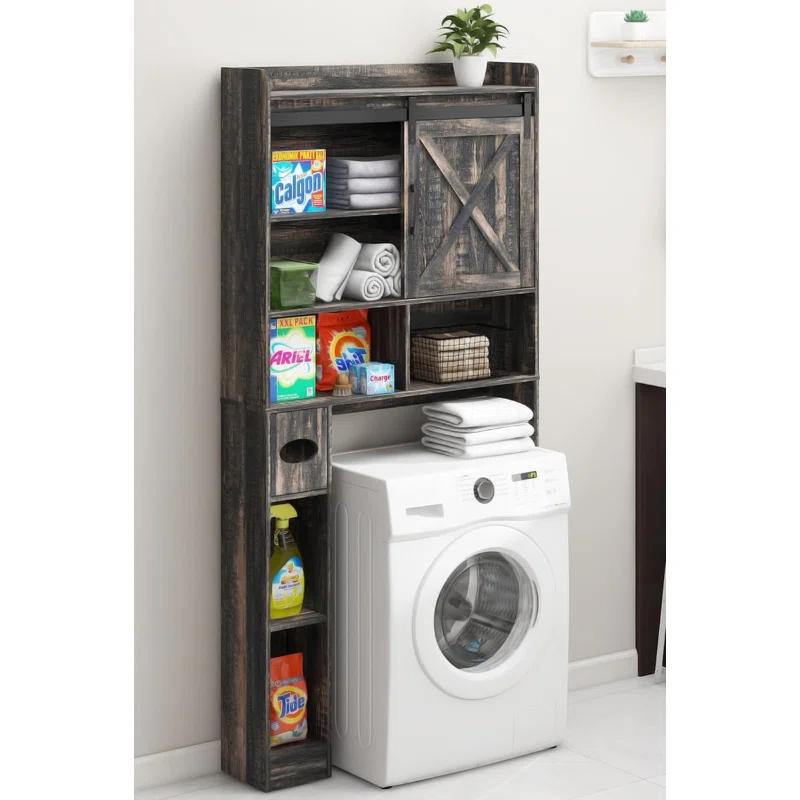 Gracie Oaks The Toilet Storage Cabinet, Farmhouse Storage Cabinet Over Toilet with 2 Barn Doors