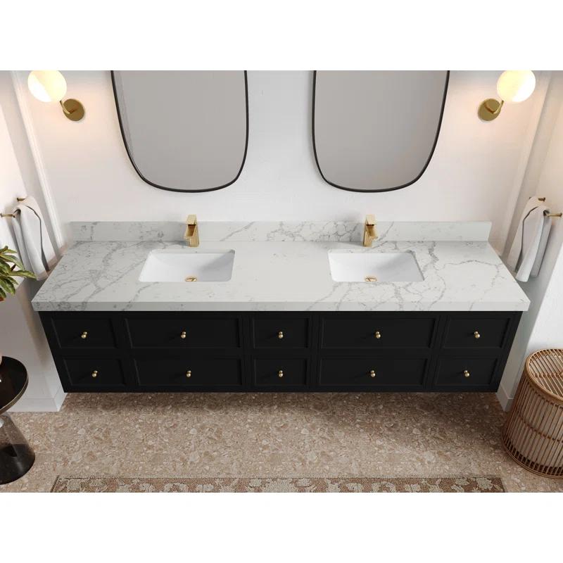 Willow Collections Roswell Floating 84'' Double Bathroom Vanity with Top