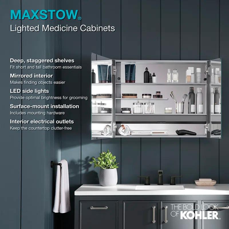 Kohler K-81145-SLE-DA1 Maxstow Surface Mount Frameless Medicine Cabinet with LED Lighting