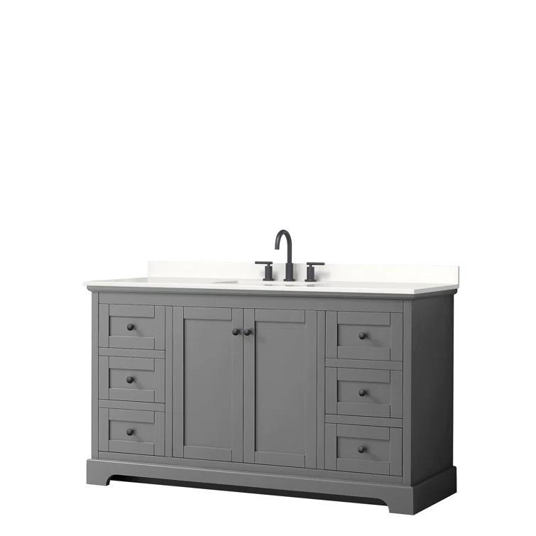 Wyndham Collection Avery 60'' Single Bathroom Vanity with Top