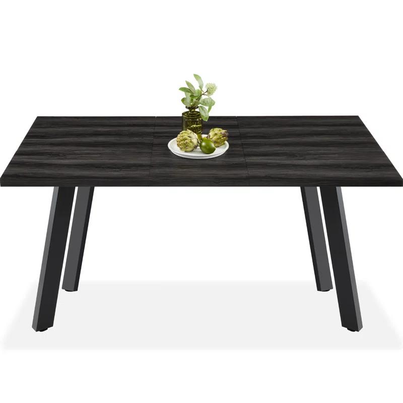 George Oliver Joglar 47 to 63in Modern Extendable Dining Table for 2-6 People w/ Leaf Extension, 2 Locks