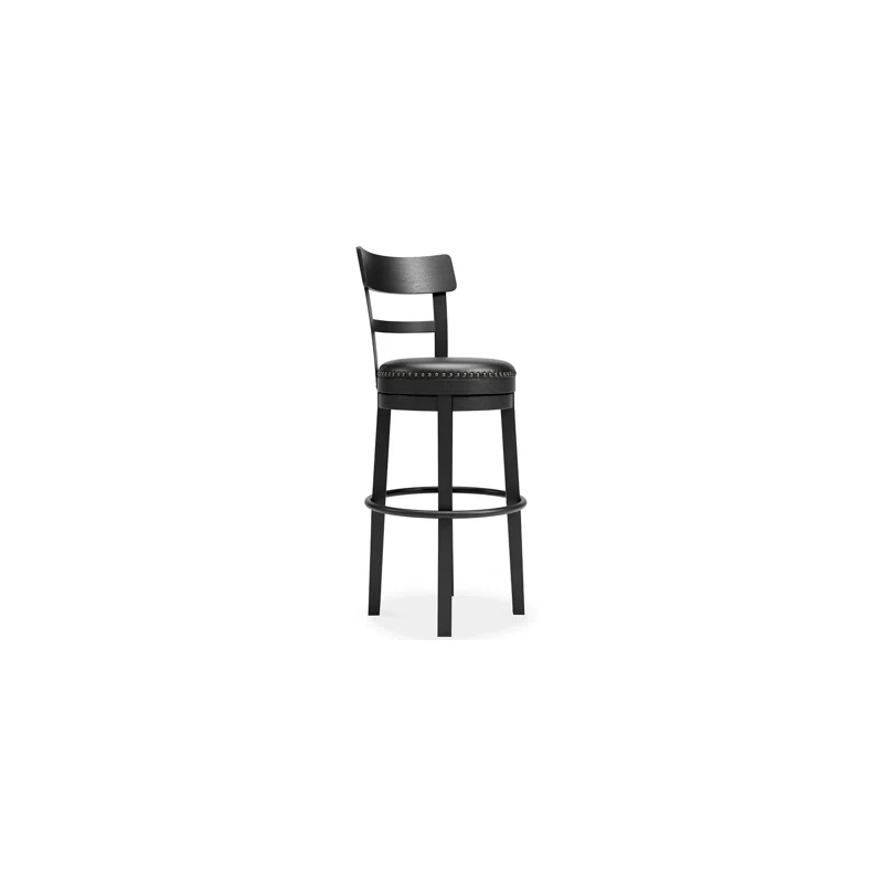 August Grove® Daiah Swivel Upholstered Counter Stool with Solid Wood Frame