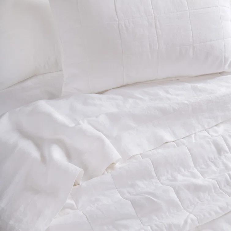 French Linen Box Stitch Quilt & Sham Set
