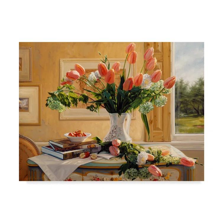 Trademark Fine Art Robin Anderson " French Tulips And Crab Apples " by Robin Anderson