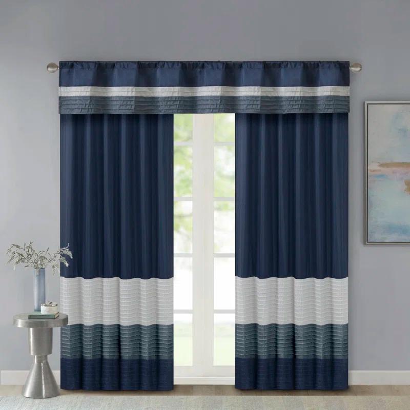 Madison Park Amherst Polyoni Pintuck Single Window Valance