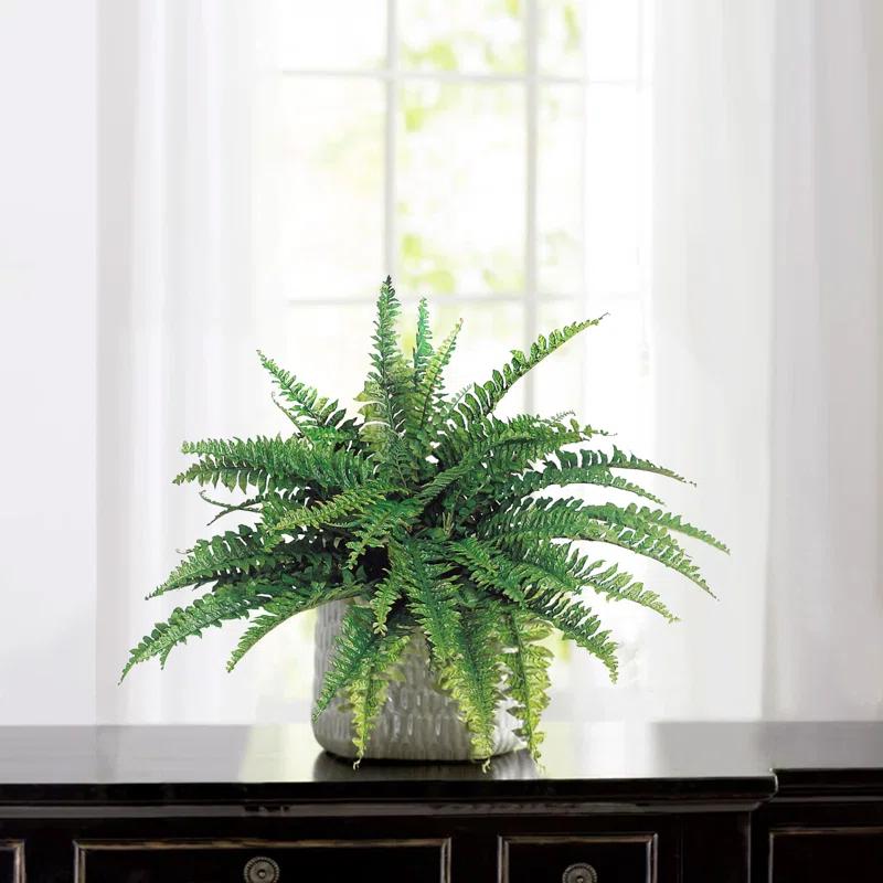 Realistic Faux Green Fern Plant
