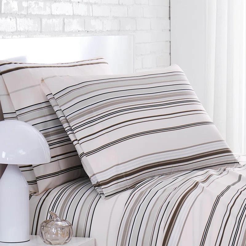 SouthShore Fine Linens Coastal Stripes Collection Striped Microfiber Sheet Set
