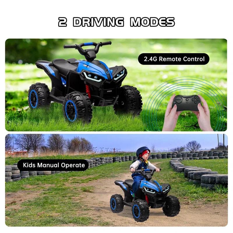 Hetoy 12V Battery Powered Electric Four-Wheeler With Music
