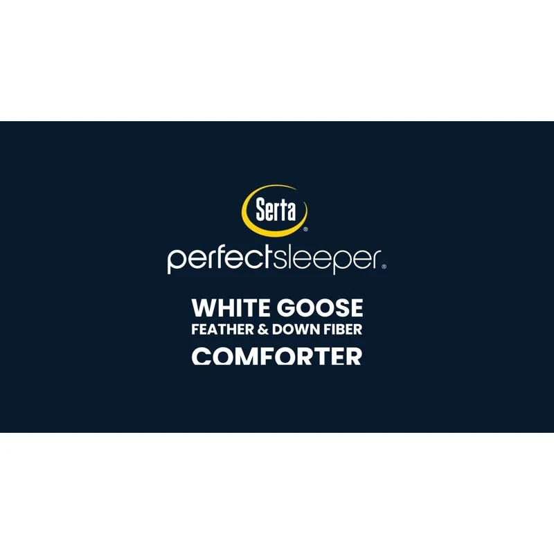 Serta Serta Super Soft 233 Thread Count White Goose Feather And Down Fiber Comforter By Serta All Season Full / Queen