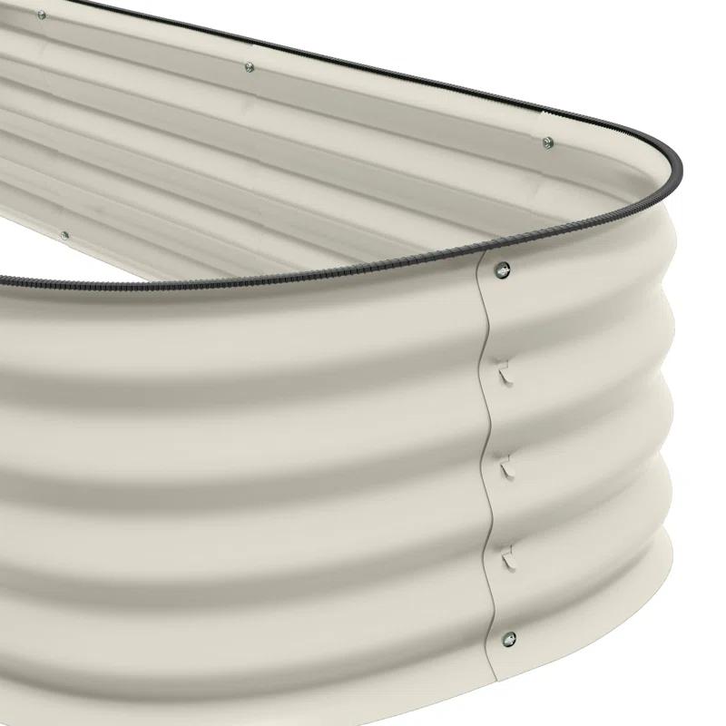 Arlmont & Co. Galvanized Raised Garden Bed Kit, Outdoor Metal Elevated Planter Box with Safety Edging, Easy DIY Stock Tank