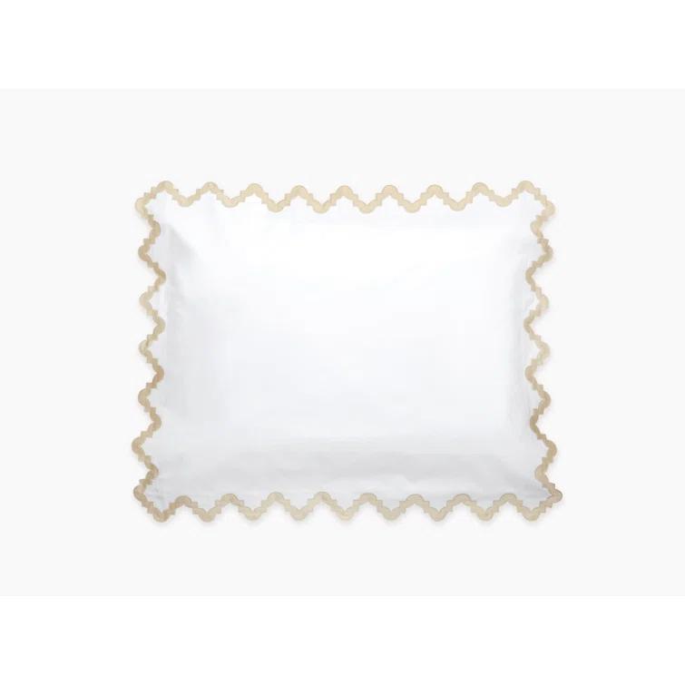 Aziza 600 Thread Count Embellished Cotton Sham - Champagne