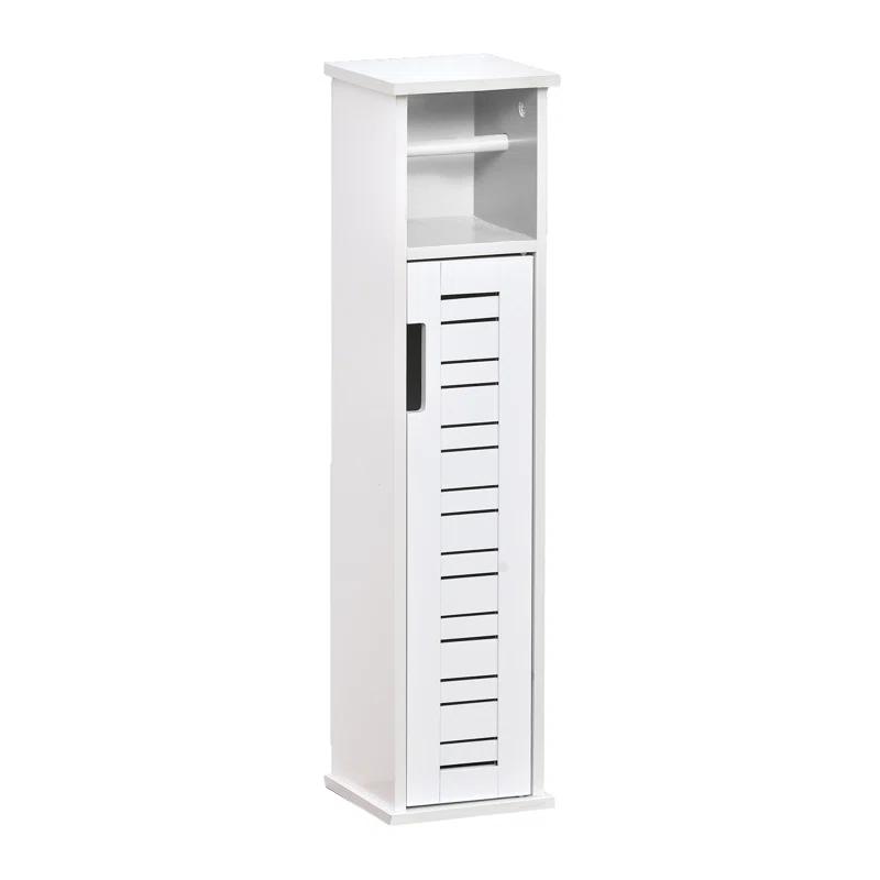 Evideco Miami White Toilet Paper Storage Cabinet with Dispenser, Compact
