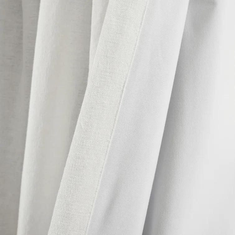 Lush Decor Linen Button Cotton Blend Blackout Curtain Single Panel