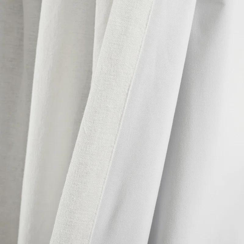 Lush Decor Linen Button Cotton Blend Blackout Curtain Single Panel