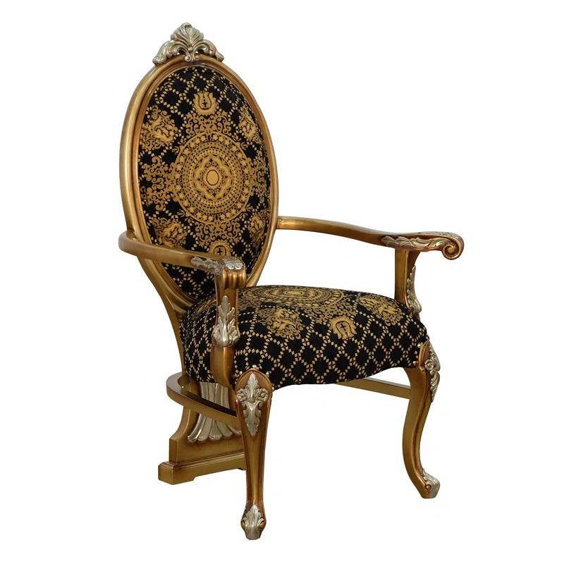 European Furniture Emperador Collection Side Chair in Golden Brown (Set of 2)