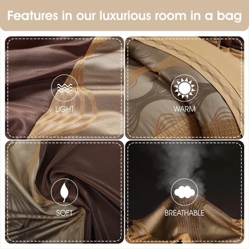 Nanshing America, Inc Kath 7 Piece Microfiber Modern & Contemporary Comforter Set