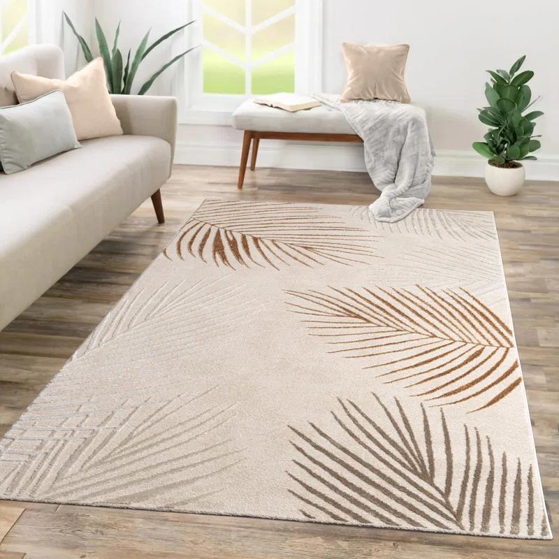 Bay Isle Home™ Modern Area Rug for Living Room with Palm Leaf Design