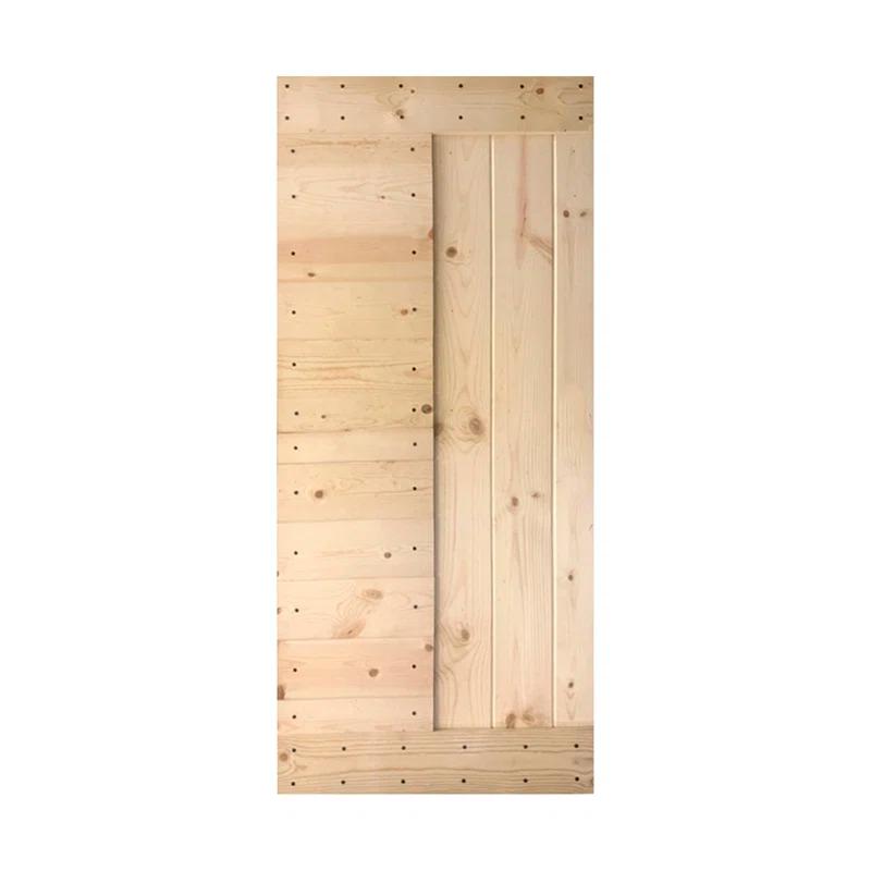 Mr. Wood L Series Paneled Wood Painted Barn Door without Installation Hardware Kit