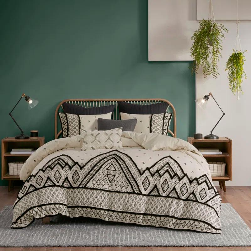 INK+IVY Marta 3 Piece Cotton and Flax Linen Blend Comforter Set