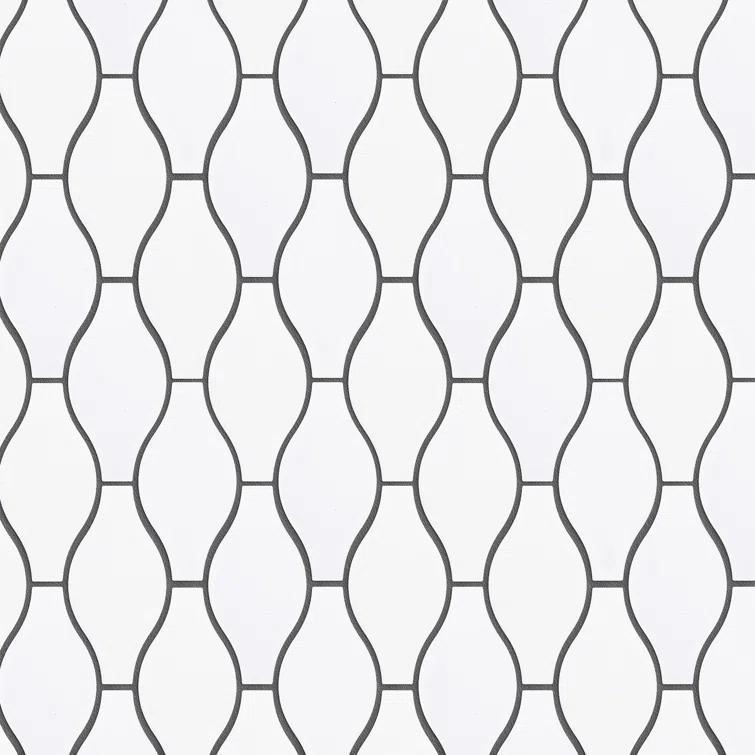 Supreme Tile Handmade 12.01 in. x 9.65 in. Geometric Glossy Porcelain Mosaic Wall and Floor Tile