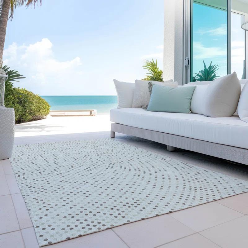 Machine Washable Indoor/Outdoor Chayden ACN1021 Ivory 8' x 8' Round Rug