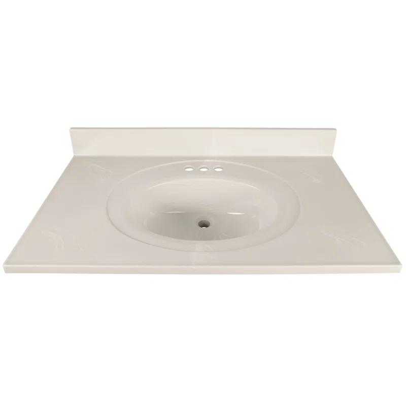 Design House Brookings 37 Inch Solid Wood Bathroom Vanity with Cultured Marble Top, Assembled, Sherwin Williams® Gray – Design House, 216127