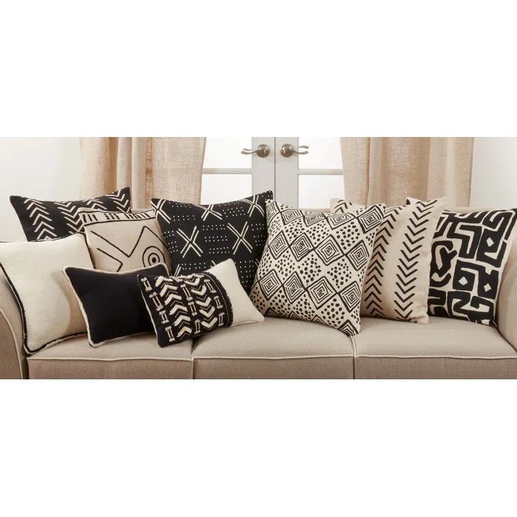 Saro Adah Collection Geometric Cotton Throw Pillow