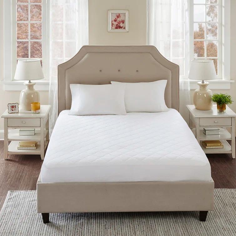 Madison Park All Natural Cotton Percale Quilted Mattress Pad