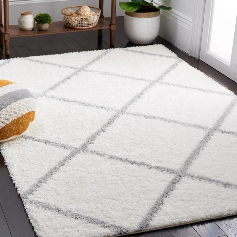 Latitude Run® Tahoe Shag Performance Geometric Rug