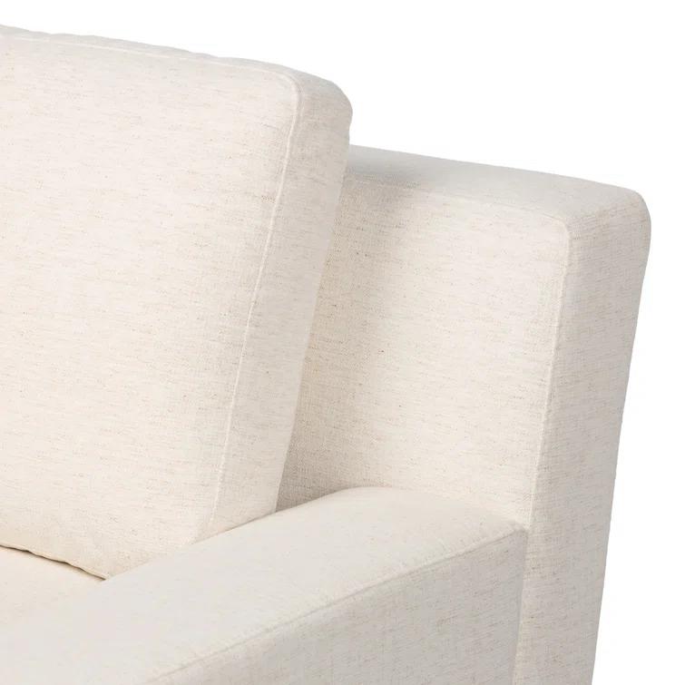 Snow White Crypton Velvet Track Arm Sofa, 89"