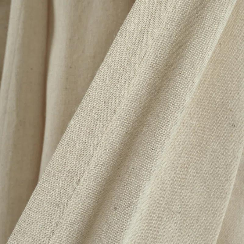 Lush Decor Tassel Window Solid Cotton Blend Semi-Sheer Rod Pocket Single Curtain Panel