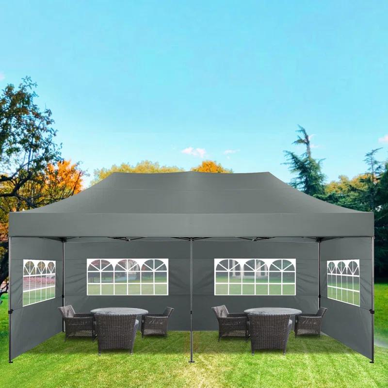 HOTEEL 10'Wx20'D Heavy Duty Pop up Canopy Tent with 6 sidewalls Easy Up Commercial Outdoor