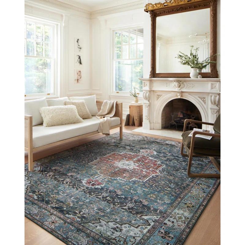 Loloi Margot Ocean/Brick Area Rug feat. CloudPile