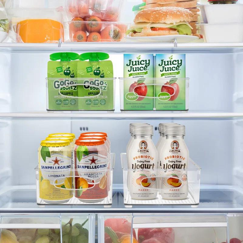 Prep & Savour Hosler 6 Pack Medium Stackable Clear Storage and Organizer Bins with Handles (Set of 6)