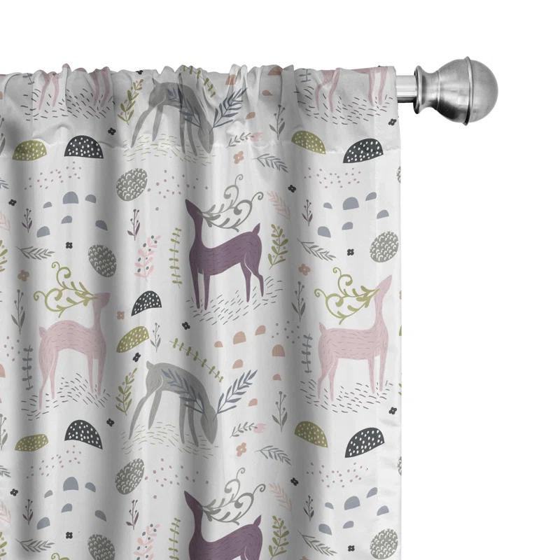 Forest Semi-Sheer Rod Pocket Curtain Panels (Set of 2)
