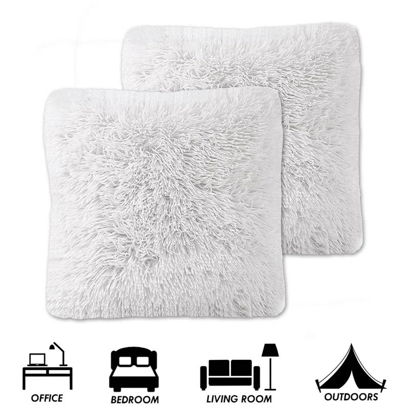 Faux Fur Reversible Throw Pillow (Set of 2)