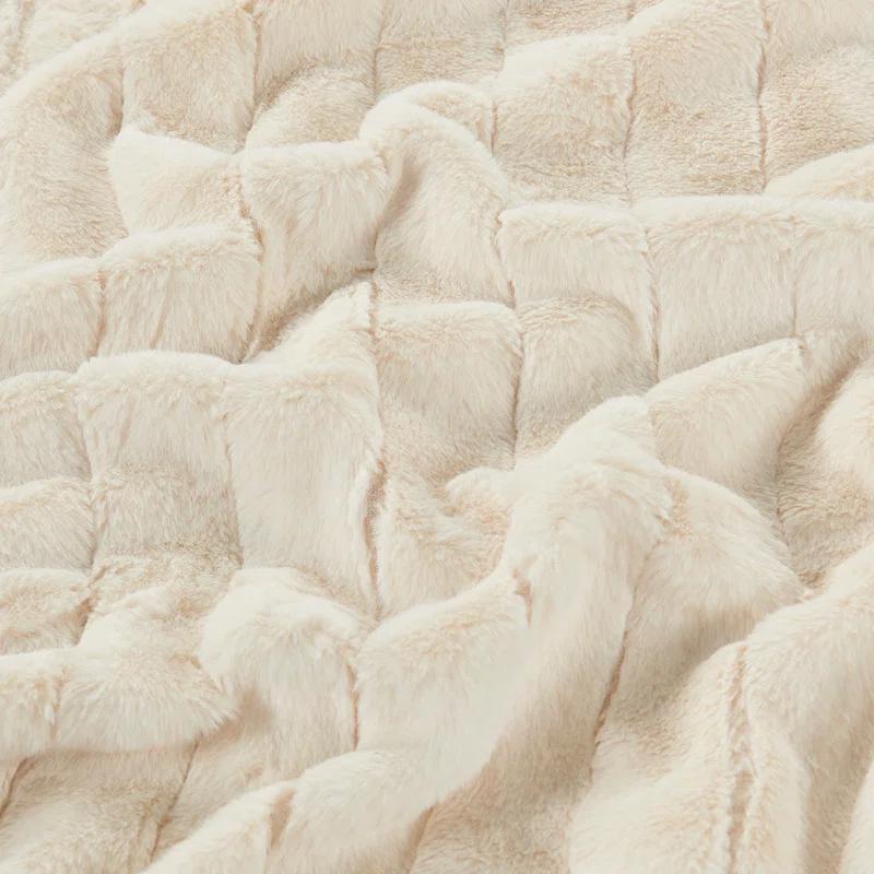 Home Soft Things Luxury Rabbit Faux Fur Throw Blanket