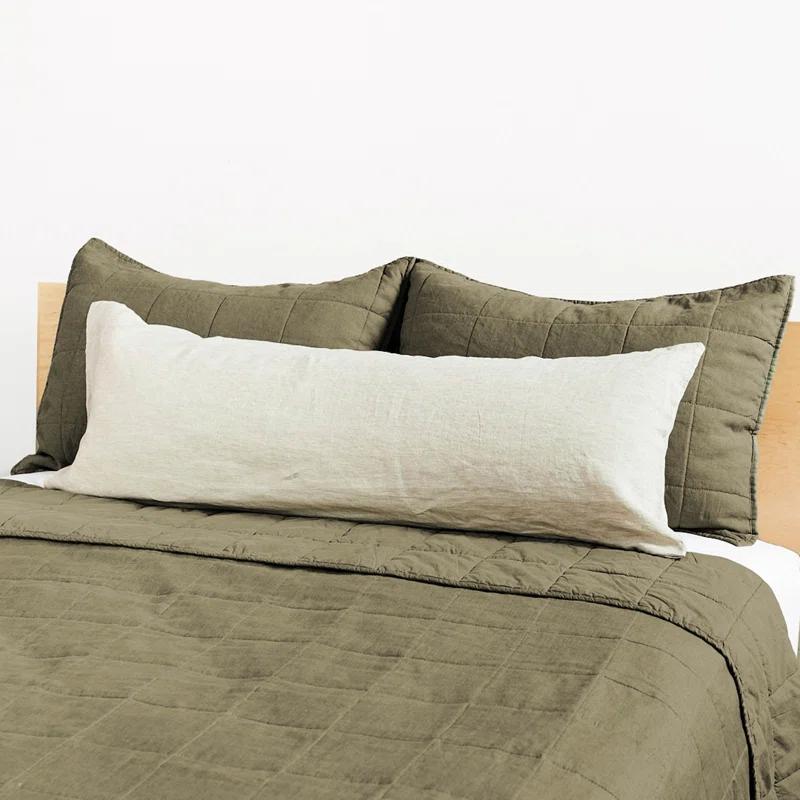 BOKSER HOME French Linen Box Stitch Quilted Sham Set