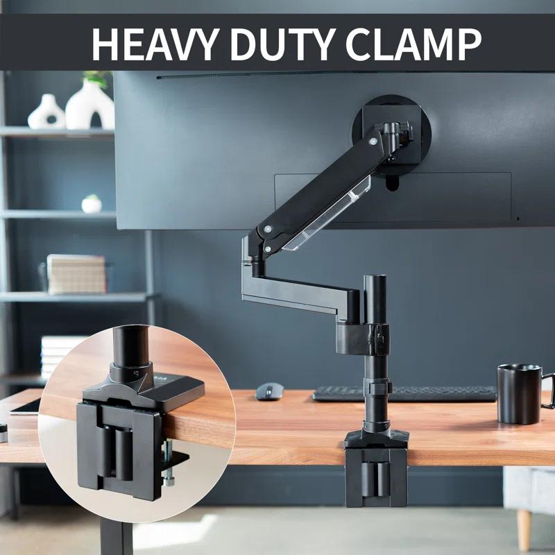 Vivo Pneumatic Arm Single Monitor Desk Mount