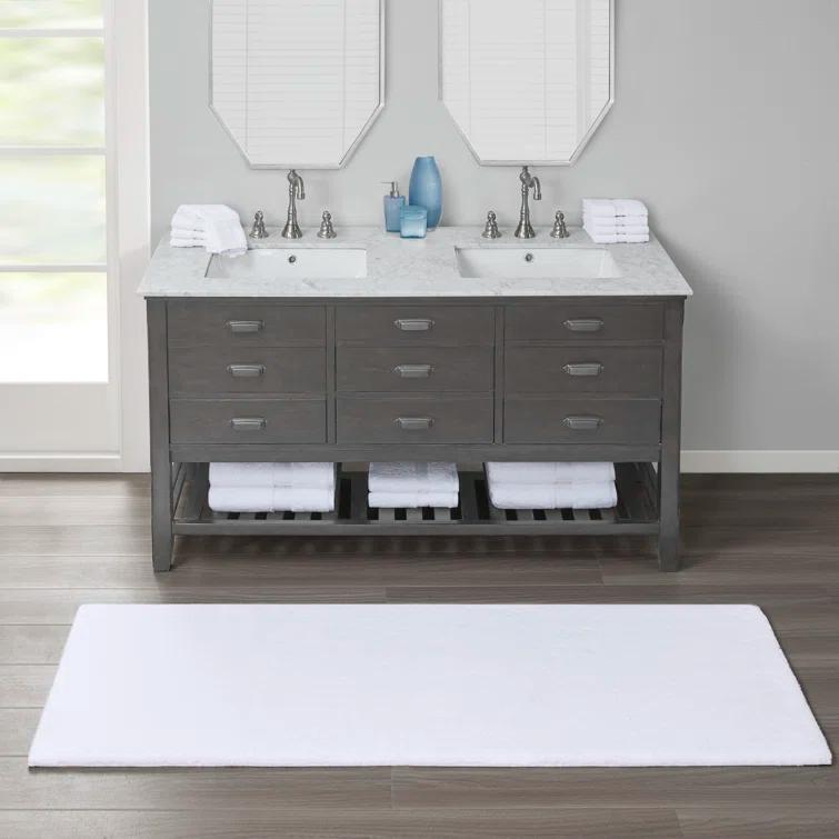 Madison Park Signature Marshmallow Quick Dry Bath Rug with Non-Slip Backing