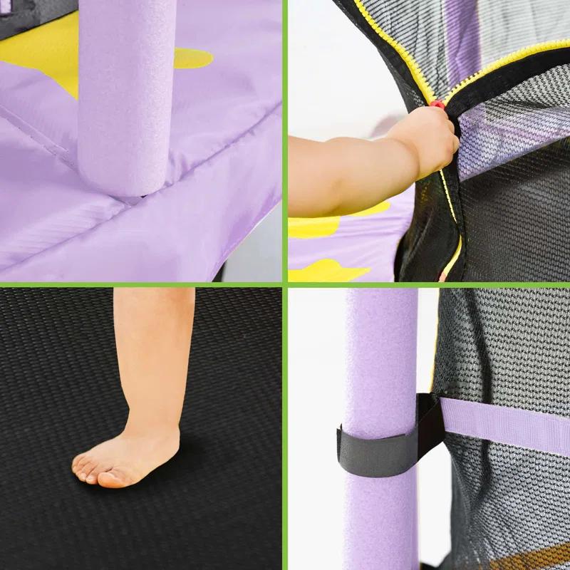 wendeway 55 Inch Kids Trampoline With Safety Enclosure Net | Wayfair